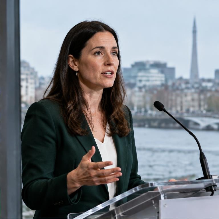 A clean-energy policy leader speaking at a Dublin event