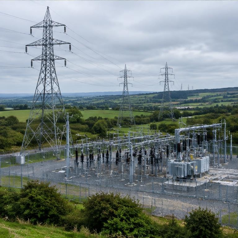 Electricity infrastructure in the County Cork countryside