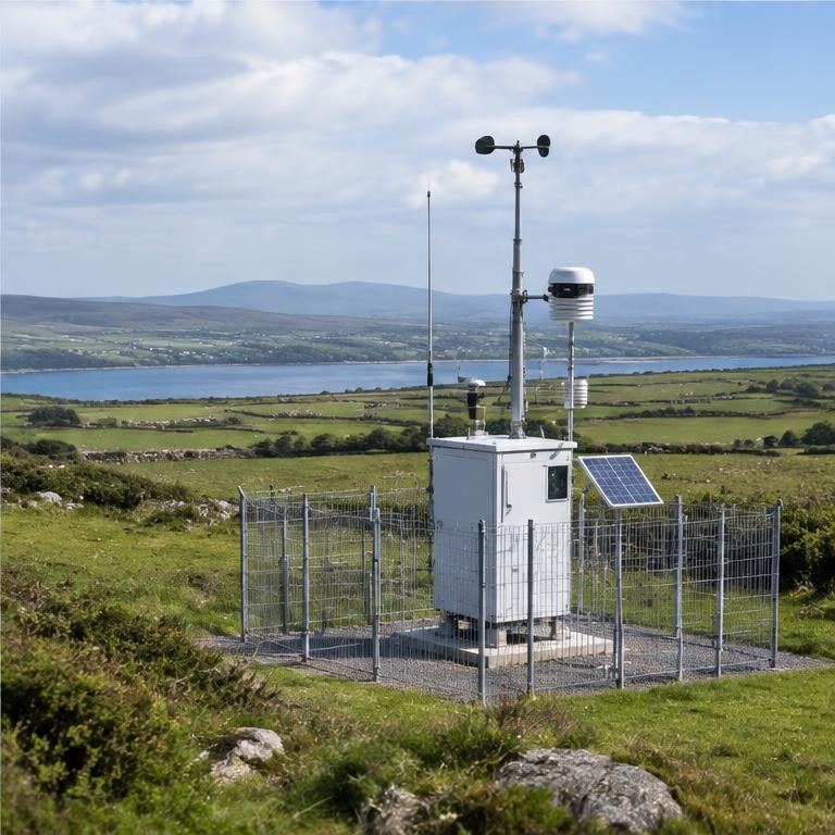 Emissions monitoring equipment in the Irish countryside