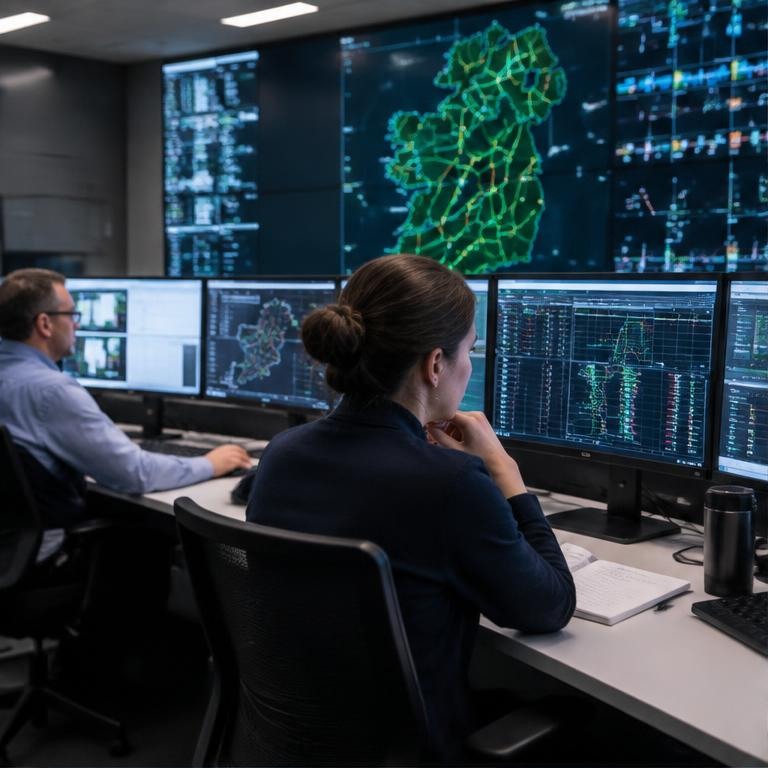Engineers monitoring Ireland's electricity network
