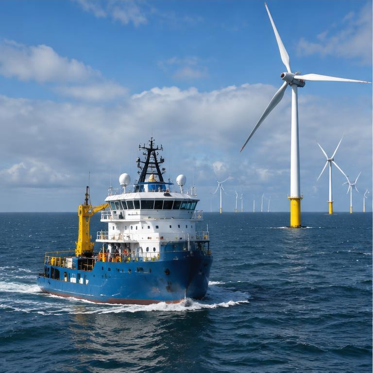 An offshore wind service vessel in Irish waters