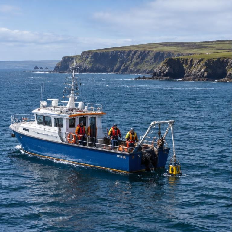 A marine survey vessel working off the Irish coast
