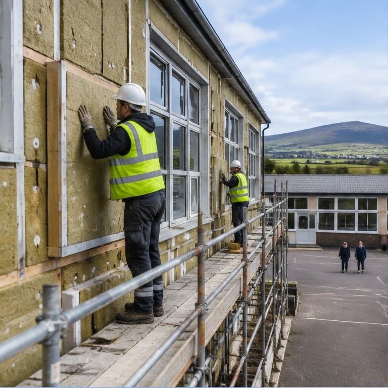 Energy-efficiency work underway at an Irish school